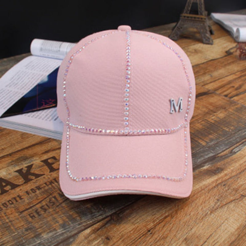 Wholesale Cotton Handmade Diamond Studded Baseball Caps